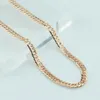 FJ 4mm Men Women 585 Gold Color Necklace Curb Cuban Chains 45cm-60cm Jewelry