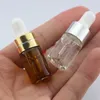 3 ml 5 ml Mini-Glasflasche, transparent, bernsteinfarbenes Glas, ätherische Ölflaschen, Mini-leere Tropfflaschen, Fläschchen, Glas-Tropfbehälter 0321