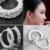 whole saleSilver one-row Crystal Rhinestone Hoop Earrings For Women Bijoux Ear Cuff Accessory Wedding Earing Best Gift