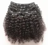 Ny ankomst brasiliansk jungfrulig mörkbrunt hår weft clip in kinky curly mänskligt remy hårförlängningar4313591