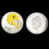 5 pezzi Non magnetici L'amante del 2019 Miele cuore moneta regalo di Natale placcato argento Elizabeth 40 mm decorazione souvenir coin228r