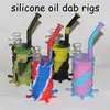 Popolare Silicon Rigs Silicone Narghilè Acqua Bong Olio di silicone Dab Rigs Tubi d'acqua con vetro maschio da 14,4 mm e ciotola libera DHL