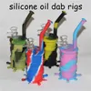 Hookahs Silicone Barrel Rigs Mini Silicon Rig Dab Bongs Water pipe Oil Drum Bong with glass bowls quartz banger free DHL