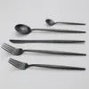 JANKNG 5 Stück reines schwarzes europäisches Essgeschirr, Messer, 304 Edelstahl, westliches Besteck, Küche, Lebensmittel, Geschirr, Abendessen-Set für 1 Person