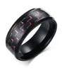 Sz512 DOIS ANÉIS Casal Anel Seu Hers Black Gold Ruby Women039s Conjuntos de anéis de aço inoxidável Men039s Ring Wedding Jewelry6351396