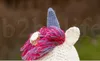 Barn Unicorn Hat Hooded Tassel Blanket Sjal Stickad Cap Cosplay Fotografi Sticka filthatt Cape LJJK1052