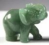 Jade verde chinês Elefante esculpido Pequena estátua