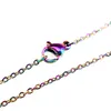 Collier chaîne de couleur arc-en-ciel de 1.6mm, chaîne en acier inoxydable de 18 pouces, 18 pouces, 20 pouces, 24 pouces, 28 pouces