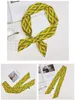 2018 New Style 5*90cm Fashion Women Small Elegant Floral Silk Scarf Handle Bag Ribbons Ladies Hair Tie Stripe Print Neck Shawl 32 COlors