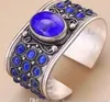 Uitstekende Lapis Lazuli Bead Manchet Armband Tibet Zilveren Sieraden Vrouw Gift