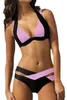 018 Neue Split Farbe Weibliche Badeanzug Kreuz Sexy Bikini Damen Swimwear Top Beach Tragen Badeanzüge MAILTOT DE BAIN