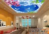 обои home decor 3D небо облако лист цветок белый голубь пейзаж потолок фреска скачать