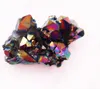 186 grams of Titanium coating quartz cluster natural crystal angel aura cluster specimen for decoration cured