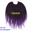 24 Sroots / Pack Ombre Micro Haak Senegalese Twist Vlechten Hair Extensions 10 "Kids Black Purple Vlechten Haar voor kinderen