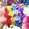 Dog Apparel 50PC/set Cute Pets Adjustable Polyester Puppy Pet Collars with Bowknot and Bells Necklace For Cat decorate