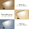 Skrivbordslampa med USB-laddningsport med klämma LED Desk Lampa med klämma Flexibel 6-8W Hög Lumen LED 8 Nivå Dimbar 3 Färglampa