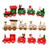 20PCS Wooden Christmas Train Carriage Wood Ornament Xmas Home Decoration Kids Room Decor Children Gift Toy 21X5cm DHL