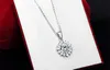 Yhamni Fashion Solitaire Sunflower Pendant Halsband Kvinnor 925 Sterling Silver Chain Crystal Rhinestone Flower Halsband TP001