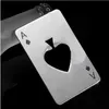 New Arrive Stylish Poker Playing Card Ace of Spades Bar Tool Soda Beer Bottle Cap Opener Gift