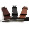 Carlywet 20 22 24mm Cowhide Smooth Vine Leather Black Brown Replacement Watch Band Strap Belt With Polished Buckle8812971