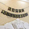 Happy Retirement Banner for Retirement Party Decorations Black Gold Retirement Party Supplie