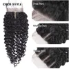 Кудрявый вьющиеся перуанские волосы ткет кружева закрытия 4x4 бесплатная часть 100% Remy человеческих волос закрытия 8-20 дюймов Бесплатная доставка