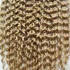 Mongolski Afro Kinky Kręcone Tkanie Remy Hair Class In Human Hair Extensions Natural Color Full Head 7PCS / Set Statek Free