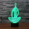 Veilleuse 3D de méditation assise, 7 couleurs changeantes, lampe LED pour Table de bureau, décoration, cadeau # R42