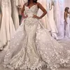 Boho Beach Mermaid Bröllopsklänningar 2018 Full Lace Plus Storlek Country Garden Bröllopsklänningar High Neck Long Sleeves Backless Bridal Dress
