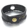 Boom Life Pulseiras de couro de pressão de 23 cm, pulseiras de couro com botão de pressão de 18 mm, pulseira boêmia vintage para mulheres, pingentes de PU 0401186358716