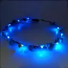 LED Glow Flower Crown Headbands Light Party Rave Floral Hair Garland Wreath Wedding Flower Girl Headpiece Decor c385