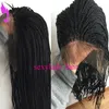 Long Black brazilian full lace front Braided Wigs With Baby Hair Micro Braids Synthetic Lace Front Wig For Women Heat Resistant