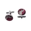 Burgundy Silk Bow Tie مع أبيض مصمم Dinosaur Pattern Little Cufflinks Fashion Fashion Party LH-337C