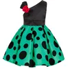 New Europe Fashion Girls Party Dress Kids Bowknot Dots бальное платье Туту платье принцессы детей Платья W211