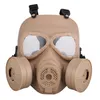 M40 DUBBEL FAN GAS MASK CS Filter Paintball Helmet Tactical Army Capacetes de Motociclista Guard FMA COSPlay12583