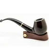 Nouvelle pipe en bois d'ébène à petites feuilles, porte-cigarette filtre 9mm, seau en bois massif, pipe fumante, pipe.