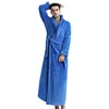 Winter Couple Coral Fleece Bathrobes Women/Men Warm Long Sexy Kimono Bath Robe Plus Size Dressing Gown Bridesmaid Robes Female