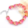 LUCKYSHINE 5 STKS NIEUWE ROZE WATERMELON BITOURMALINE CRYSTAL ZIRCON GEM BRACBONETS MODE DAMENS CHARM ZILVEREN KETTING BRACBONETS SERVICE 1015mm