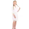 Flower Girl Cotton Robe Set da sposa Bambino Pigiama Night Dressing Robe Pizzo Yukata Sleepwear Bath Wedding