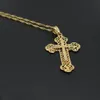 Filigree damskie męskie łańcuch wiszący 18K 18K żółte złoto Classic Style Crucifix Naszyjnik biżuteria 191c