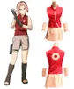 Anime Naruto Shippuuden Haruno Sakura Cosplay Cosplay Sakura 2ª Geração Trajes Conjunto Completo (Top + Shorts + Skirt + Oversleeve)