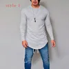 Fashion Designer Tees Crew Neck T Shirts Men Long Sleeve White Casual Mens Tops Plus Size T Shirt Polo Clothes S-XXL