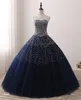 New Real Photo Abiti Quinceanera Ball Gown Perline Lace Up Sweet 16 Abito per 15 anni Debuttante Abiti da ballo BQ45