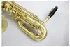 Högkvalitativ Margewate Baritone Saxofon Matte Guldyta Eb Tune Brass Sax Med Väska Tillbehör Gratis Frakt