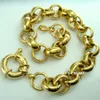 18k gold filled belcher bolt ring Link mens womens solid bracelet jewllery B164