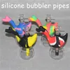 Silicone Bong Oil Rigs Water Pipes Hookahs Camouflage Pure Color silicone mini bubbler bongs with 14mm Glass Bowl oil ash catcher DHL