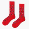 men Personality Printing Stamp Watch Coffee Beans Menswear Pattern Fashion Socks Casual Ventilation Cotton Sock