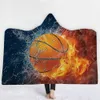 Hot Baseball Sports Hooded Blanket Vinter Varma Mjuka Barn Täcker med Hood Sherpa Fleece Snuggle Wrap Blanket för barn 130cm * 150cm