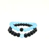 2pcs/set 8mm Natural Stone Strands Beaded Charm Bracelets For Women Men Lover Fashion Decor Jewelry