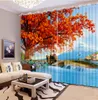 Personalizar as cortinas brancas para a sala de estar Photo Maple paisagem 3d estereoscópico cortina blackout padrão